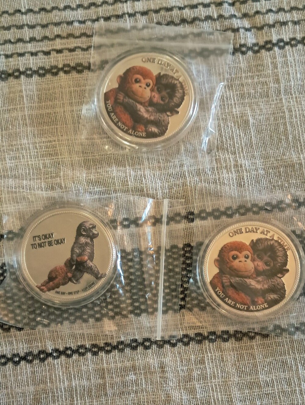 Punch The Monkey🐵 Coins. (3)  Emotional Support,🫶 Novelty Coin.🪙